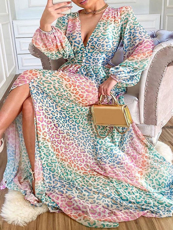 Stilla | Gravidkjole Til Farverig Split Strop Med Lanterne Elegante Gravidkjoler