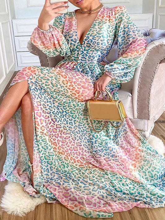 Stilla | Gravidkjole Til Farverig Split Strop Med Lanterne Elegante Gravidkjoler