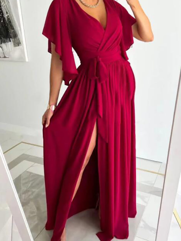 Stilla | Gravidkjole Med Bælte Elegante Gravid Maxi Kjoler Dress