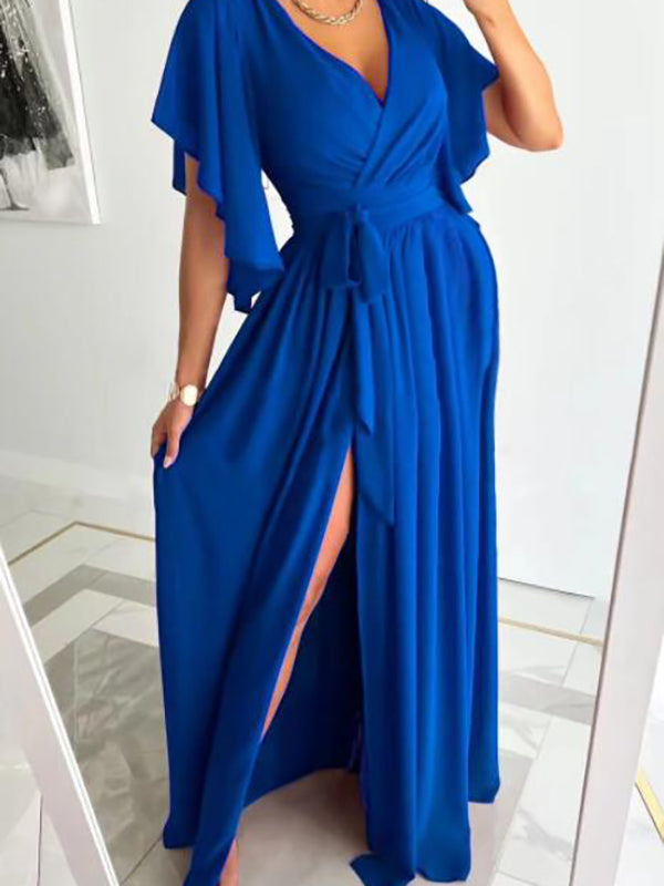 Stilla | Gravidkjole Med Bælte Elegante Gravid Maxi Kjoler Dress