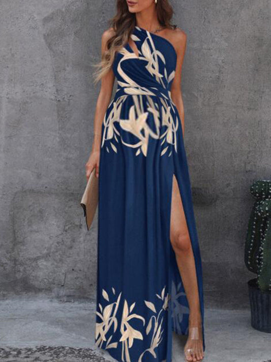 Stilla | Gravidkjole Med Sideslids En Skulder Gravid Maxi Kjoler Kjole