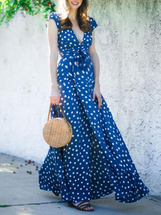 Stilla | Premaman Kjole Til Pletmønster Med Uregelmæssig Side Split Elegante Maxi Kjoler Kjole