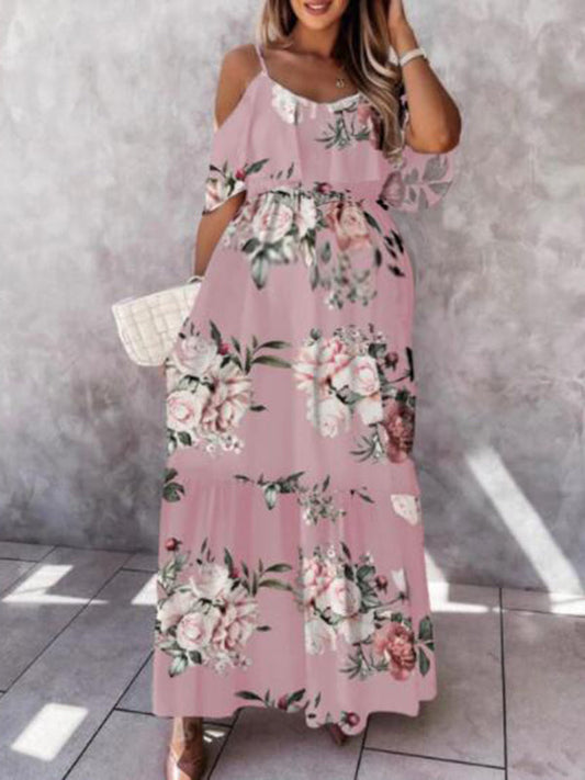 Stilla | Gravidkjole Til Blomsterprint Flæser Gravid Bohemia Maxi Kjoler Kjole