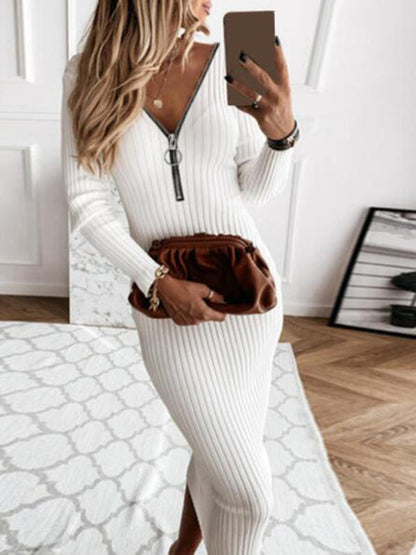 Stilla | Gravidkjole Til Lynlås Tæt Strikket Størrelse Store Gravidmode Elegante Maxi Kjoler Kjole