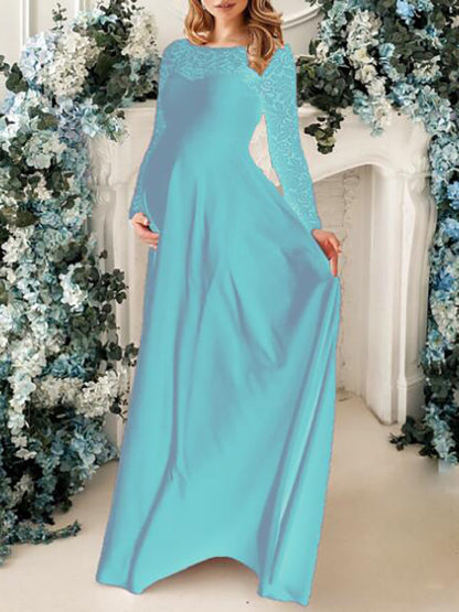 Stilla | Graviditetskjole Til Patchwork Blonder Elegante Gravid Maxi Kjoler Kjole