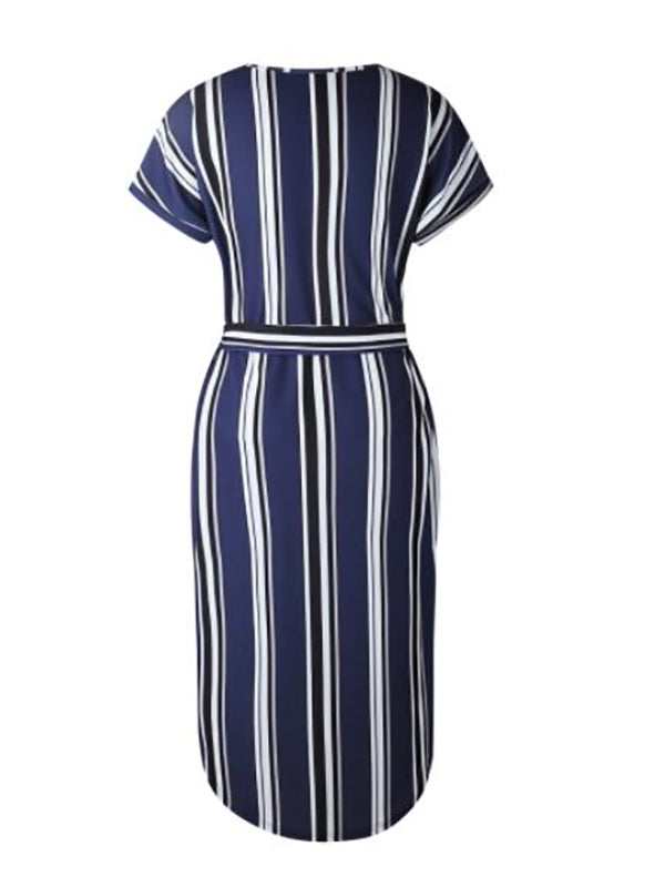 Stilla | Gravidkjole Til a Striber Bælte Kontor Casual Gravid Maxi Kjoler Kjole