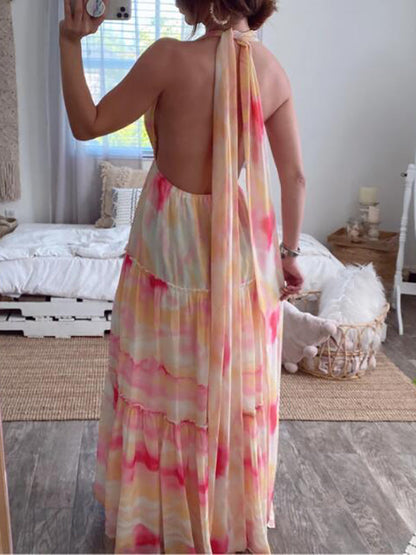 Stilla | Gravidkjole Til Farveskift Snøring Ved Halsen Gravid Bohemisk Maxi Kjoler Kjole