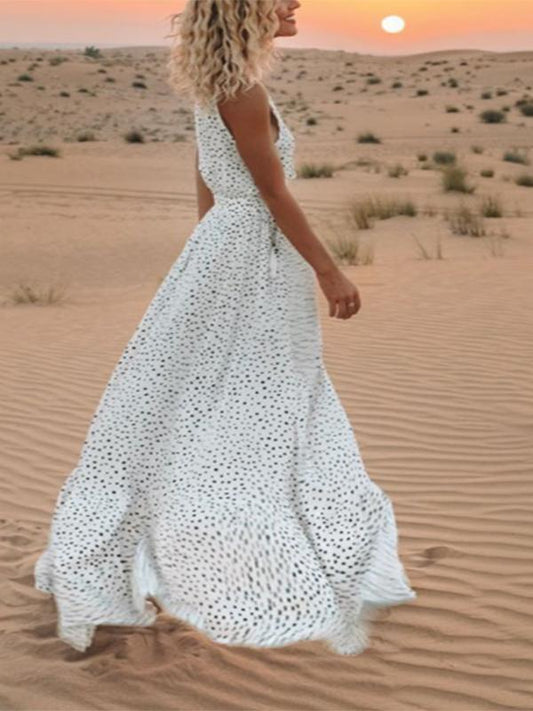 Stilla | Pletmønster Snoretræk Uden Ærmer Ferie Elegante Graviditetskjoler