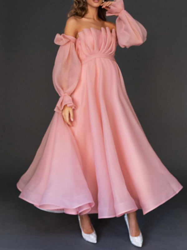 Stilla | Rete Slipset Skuldre Blonder Bådformet Udsnit Lanternemanchet Elegante Maternity Kjoler