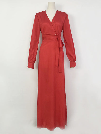 Stilla | Kjole Til Gravide for Red Belt Split Elegante Women's Dresses Cocktail Kjoler Til Gravide