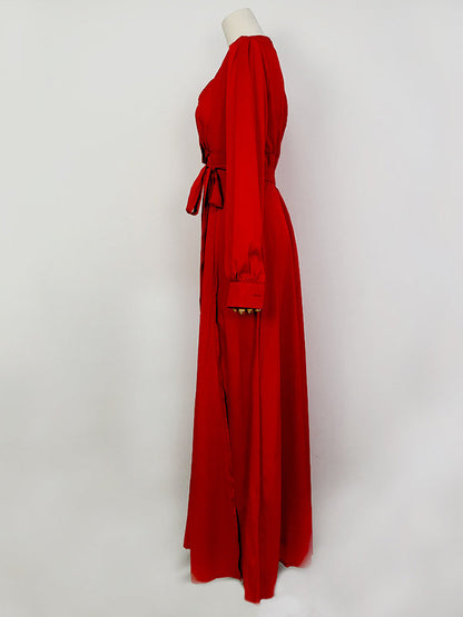 Stilla | Kjole Til Gravide for Red Belt Split Elegante Women's Dresses Cocktail Kjoler Til Gravide