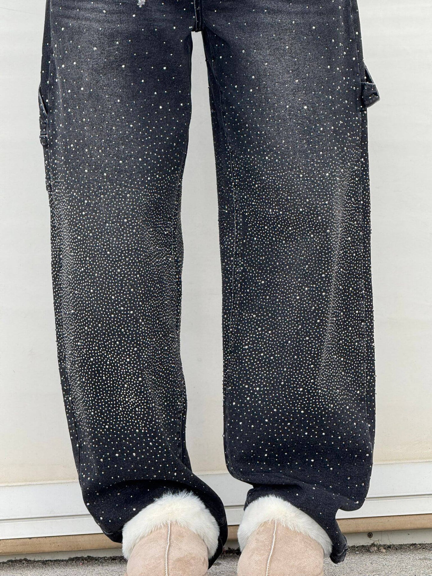 Stilla | Jeans Med Skinnende Detaljer Trendy Og Komfortable