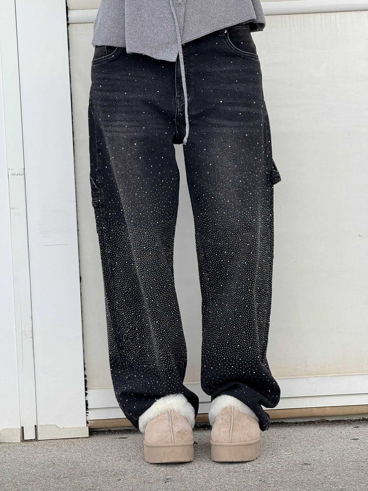 Stilla | Jeans Med Skinnende Detaljer Trendy Og Komfortable