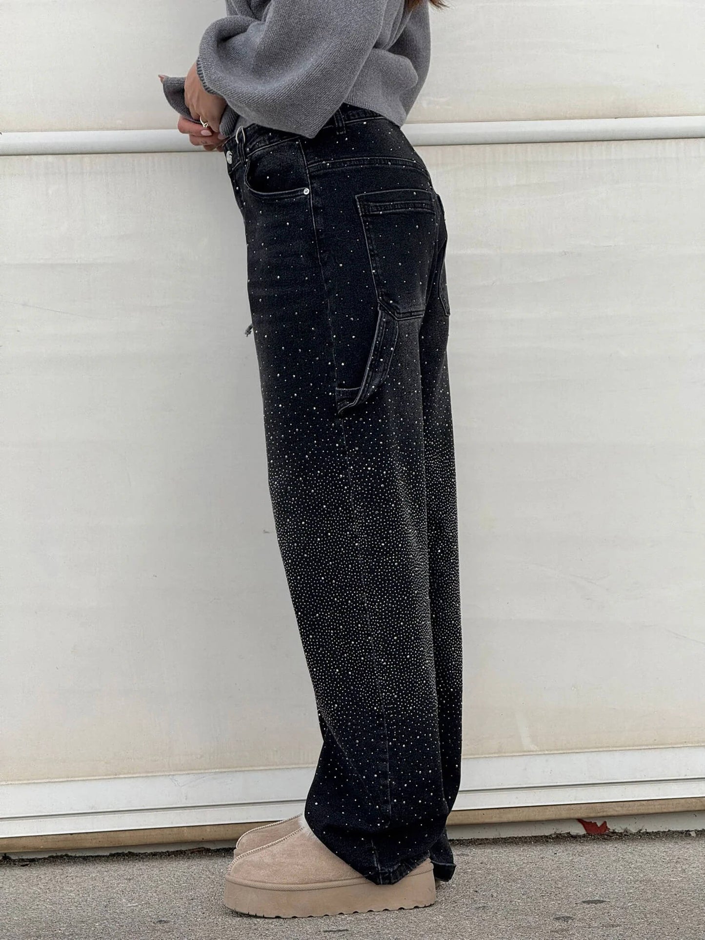 Stilla | Jeans Med Skinnende Detaljer Trendy Og Komfortable