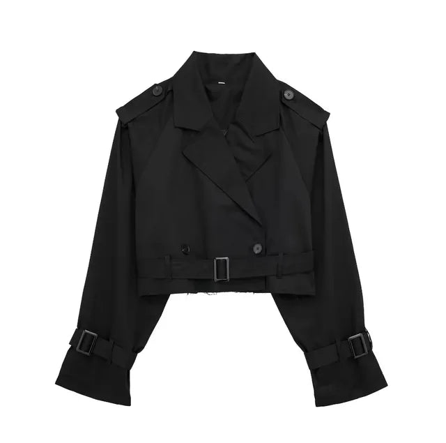 Stilla | Modetøj Lækkert Kort Trenchcoat