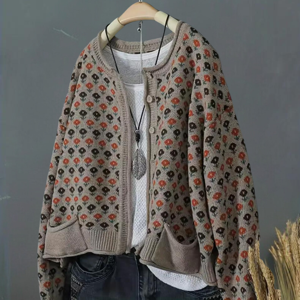 Stilla | Stilfuld Blomsteret Cardigan Til Kvinder