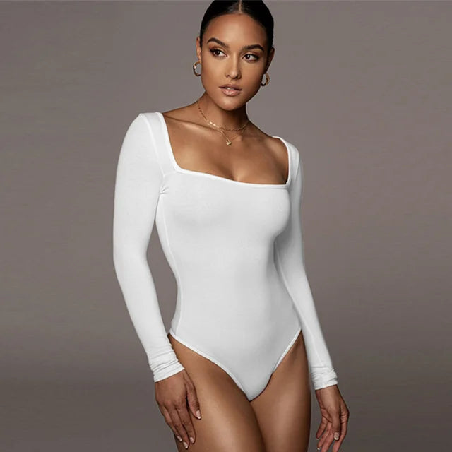 Stilla | Langærmet jumpsuit med firkantet udskæring