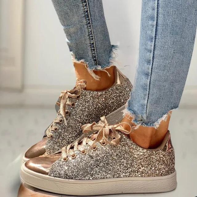 Stilla | Modevenlige Sneakers Med Glimmer
