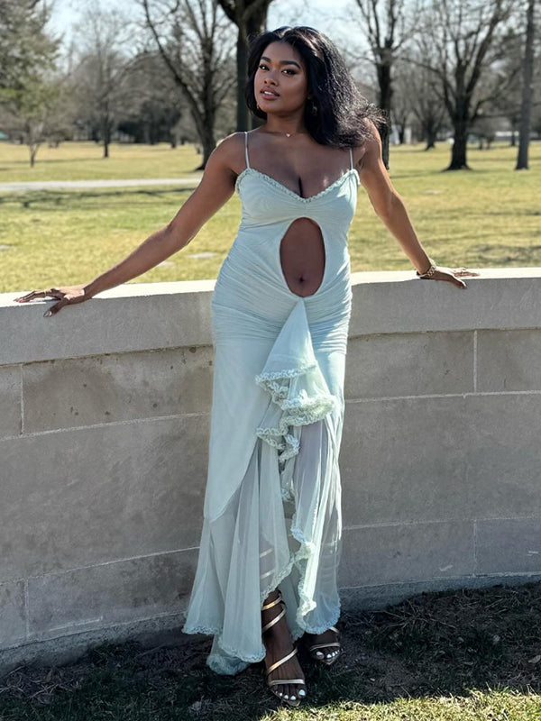 Stilla | Chiffon Volan Læg Splits Underkjole Kuffert Cocktail Tage Billeder Maxi Kjoler Elegante Premaman