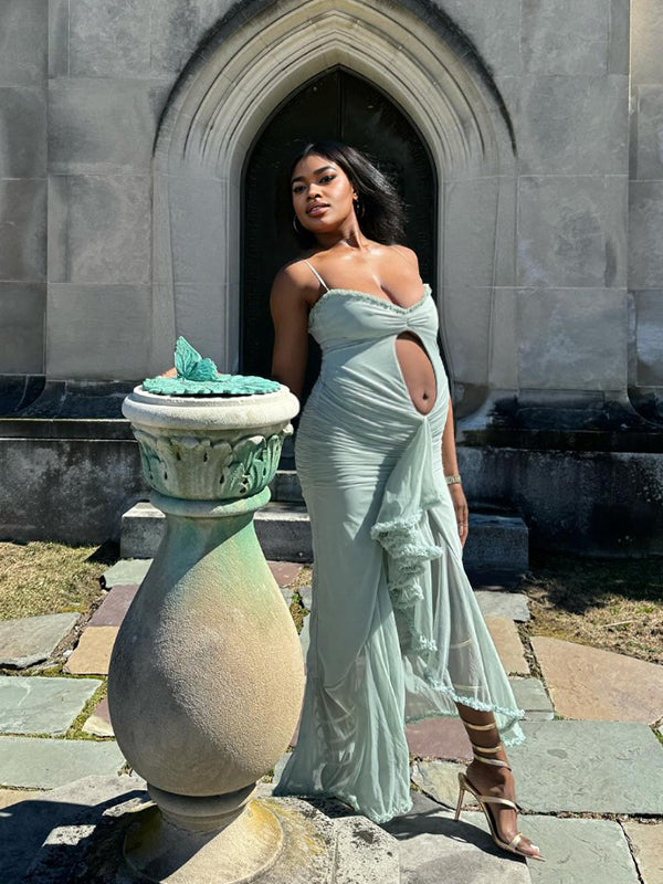 Stilla | Chiffon Volan Læg Splits Underkjole Kuffert Cocktail Tage Billeder Maxi Kjoler Elegante Premaman