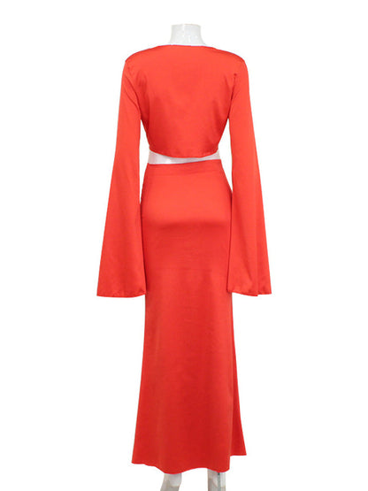 Stilla | Orange 2 Mode Strand Ferie Fisk Hale Maxi Maternity Kjoler