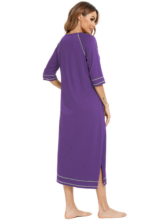 Stilla | Farve Unik Side Slids Lynlås Daglig Amning Til Graviditet Maxi Maternity Kjoler