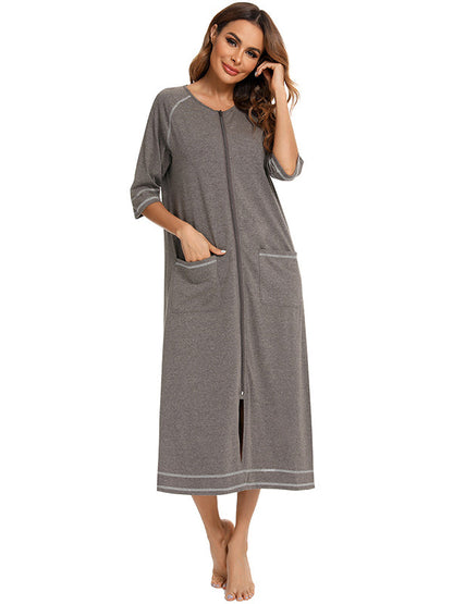 Stilla | Farve Unik Side Slids Lynlås Daglig Amning Til Graviditet Maxi Maternity Kjoler