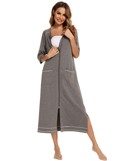 Stilla | Farve Unik Side Slids Lynlås Daglig Amning Til Graviditet Maxi Maternity Kjoler