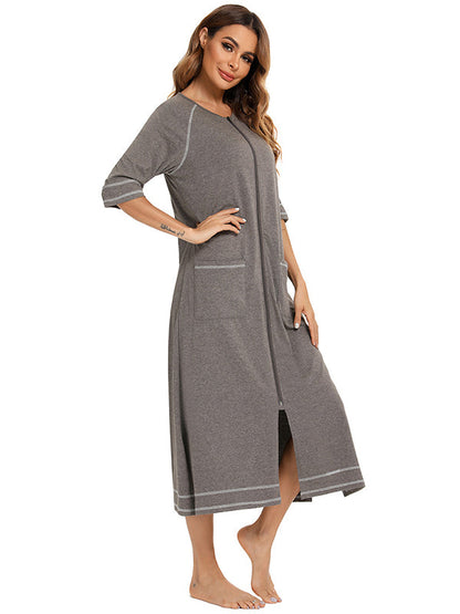 Stilla | Farve Unik Side Slids Lynlås Daglig Amning Til Graviditet Maxi Maternity Kjoler