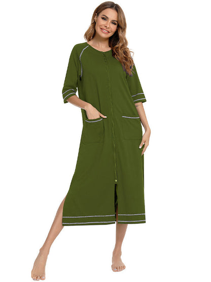 Stilla | Farve Unik Side Slids Lynlås Daglig Amning Til Graviditet Maxi Maternity Kjoler