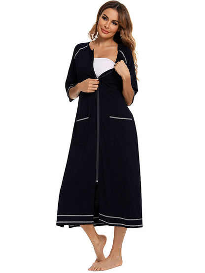 Stilla | Farve Unik Side Slids Lynlås Daglig Amning Til Graviditet Maxi Maternity Kjoler