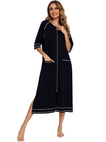 Stilla | Farve Unik Side Slids Lynlås Daglig Amning Til Graviditet Maxi Maternity Kjoler