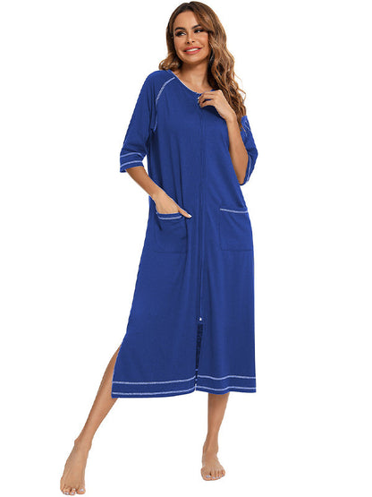 Stilla | Farve Unik Side Slids Lynlås Daglig Amning Til Graviditet Maxi Maternity Kjoler