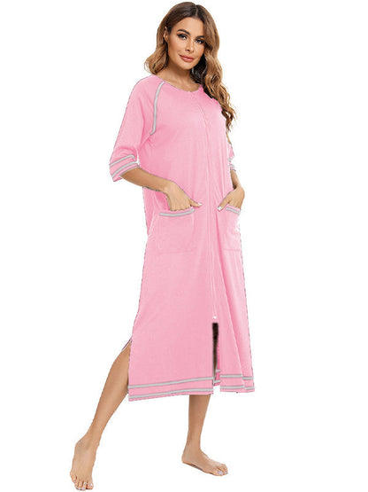 Stilla | Farve Unik Side Slids Lynlås Daglig Amning Til Graviditet Maxi Maternity Kjoler