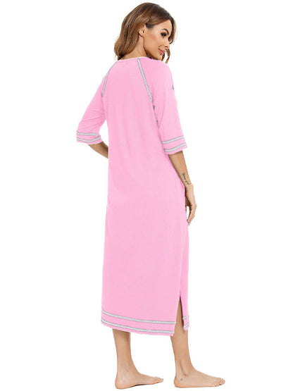 Stilla | Farve Unik Side Slids Lynlås Daglig Amning Til Graviditet Maxi Maternity Kjoler