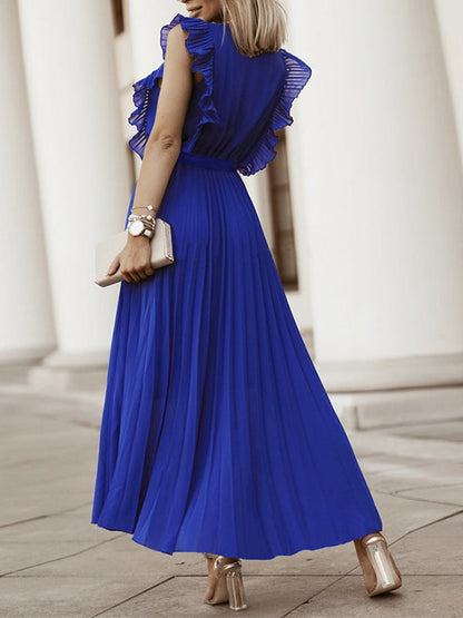 Stilla | Kjoler Ceremoni Premaman Flæser Uden Ærmer V-hals Elegante Cocktail Maxi Kjole Premaman Kjole Til Ceremoni