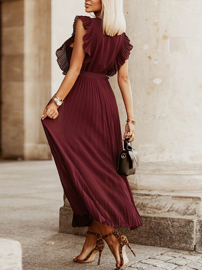 Stilla | Kjoler Ceremoni Premaman Flæser Uden Ærmer V-hals Elegante Cocktail Maxi Kjole Premaman Kjole Til Ceremoni