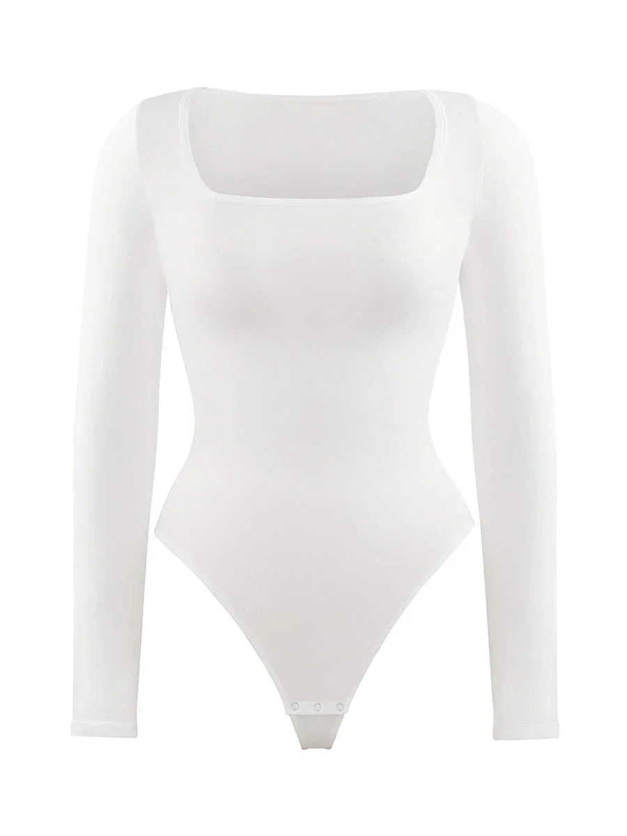 Stilla | Langærmet jumpsuit med firkantet udskæring
