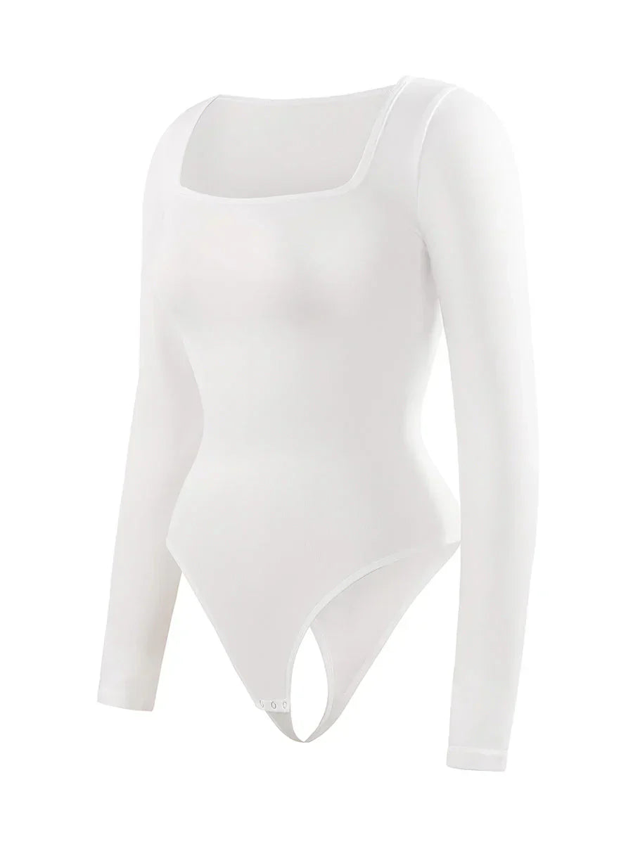 Stilla | Langærmet jumpsuit med firkantet udskæring
