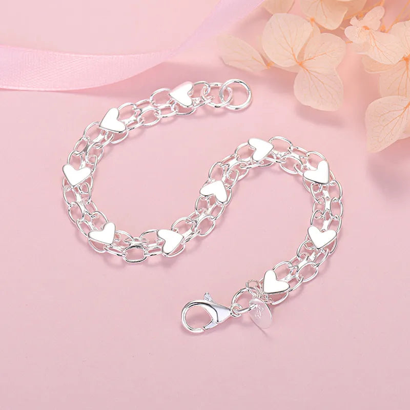 Stilla | Silver Heart Armbånd Luksus & Elegante