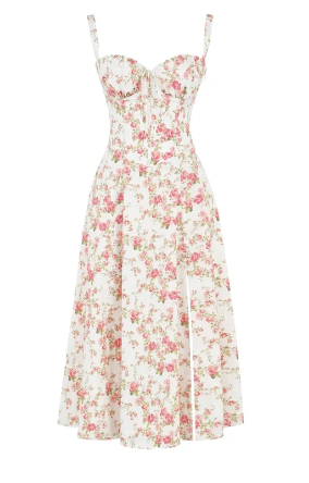 Stilla | Medium Floral Strapless Kjole