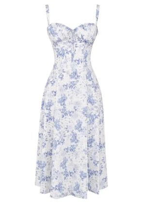 Stilla | Medium Floral Strapless Kjole
