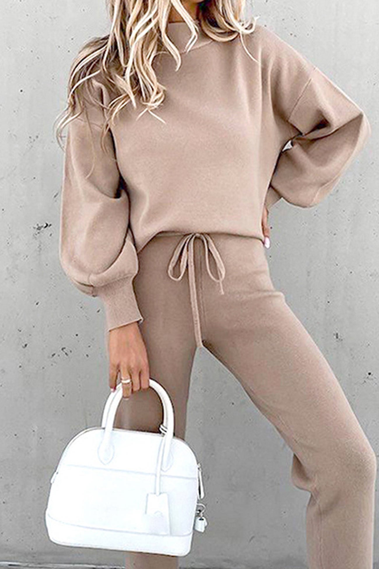 Stilla | Langeærmet Sweatshirt Jumpsuit Med Ståkrave Og Pufærmer