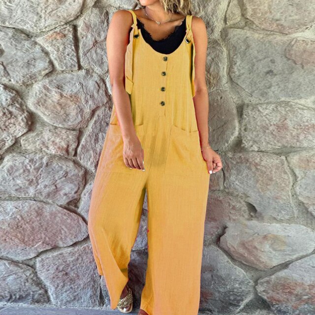 Stilla | Ærmeløs Taske Løse Jumpsuits