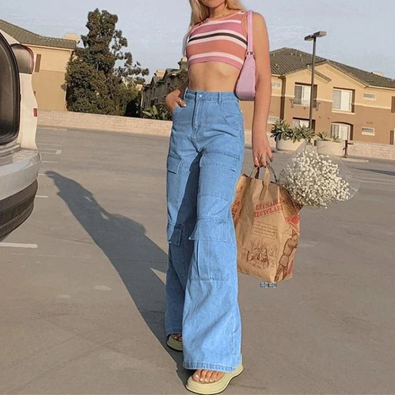 Stilla | Baggy Cargo Jeans Til Damer
