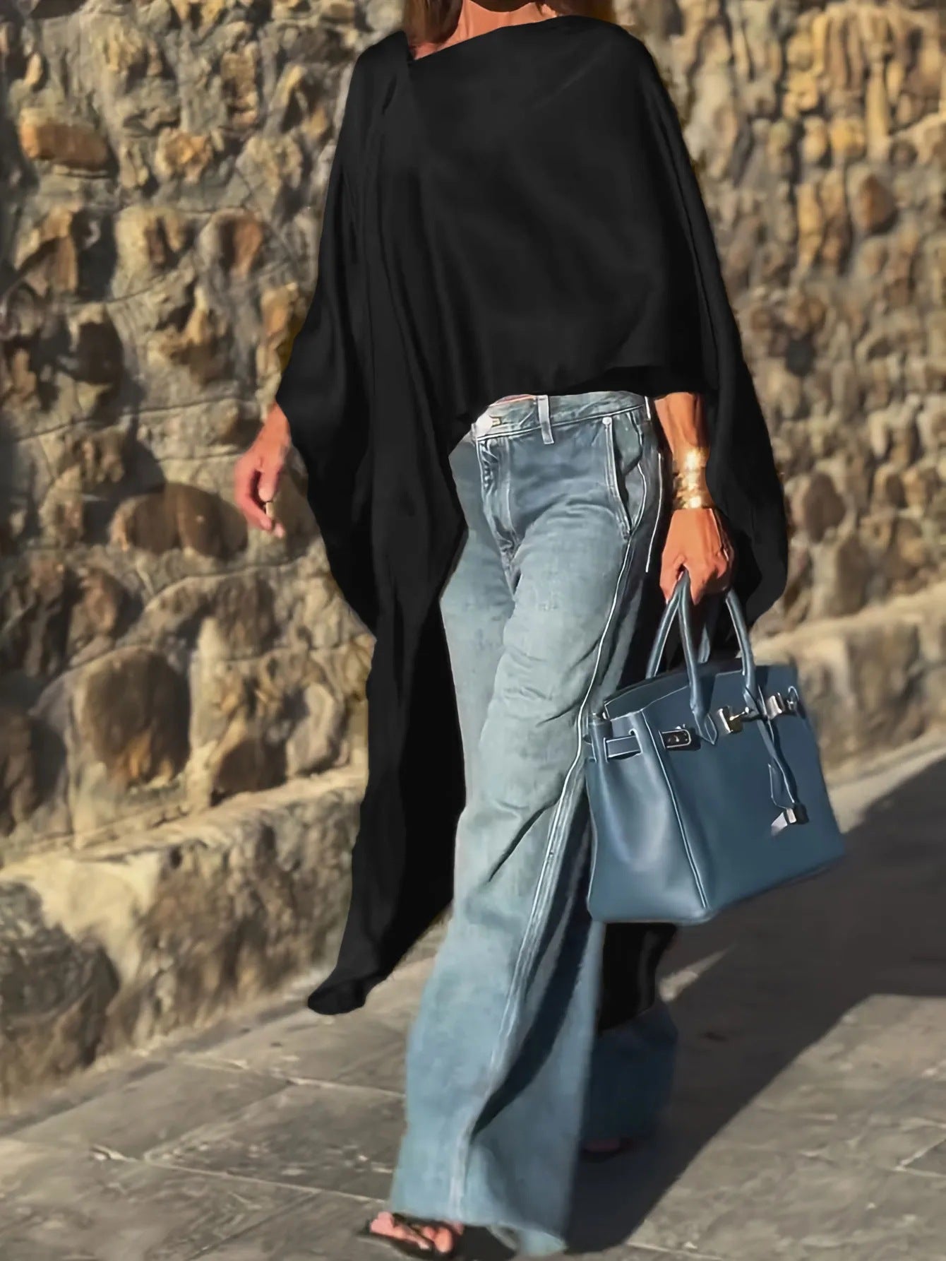 Dame Elegant kaftan-top med flydende ærmer Stilla