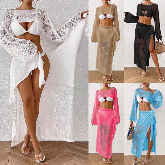 Dame Åben-Strik Strand Overtræk Tunika Stilla