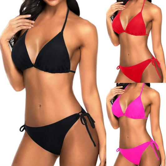 Dame Triangel-Bikini-Sæt med justerbare stropper og minimalistisk design Stilla