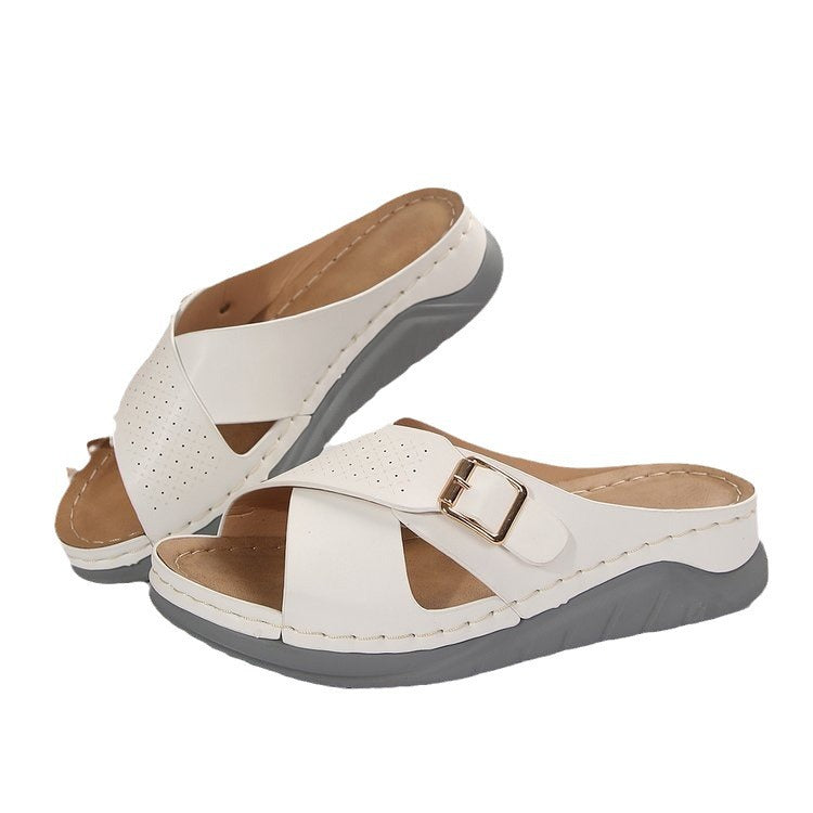 Dame Crossband Slip-On Sandaler Stilla