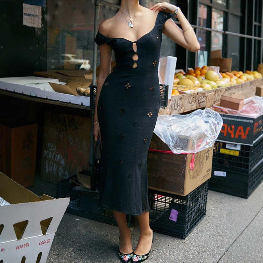 Dame Elegant Blomsterdesign Aftenkjole Stilla